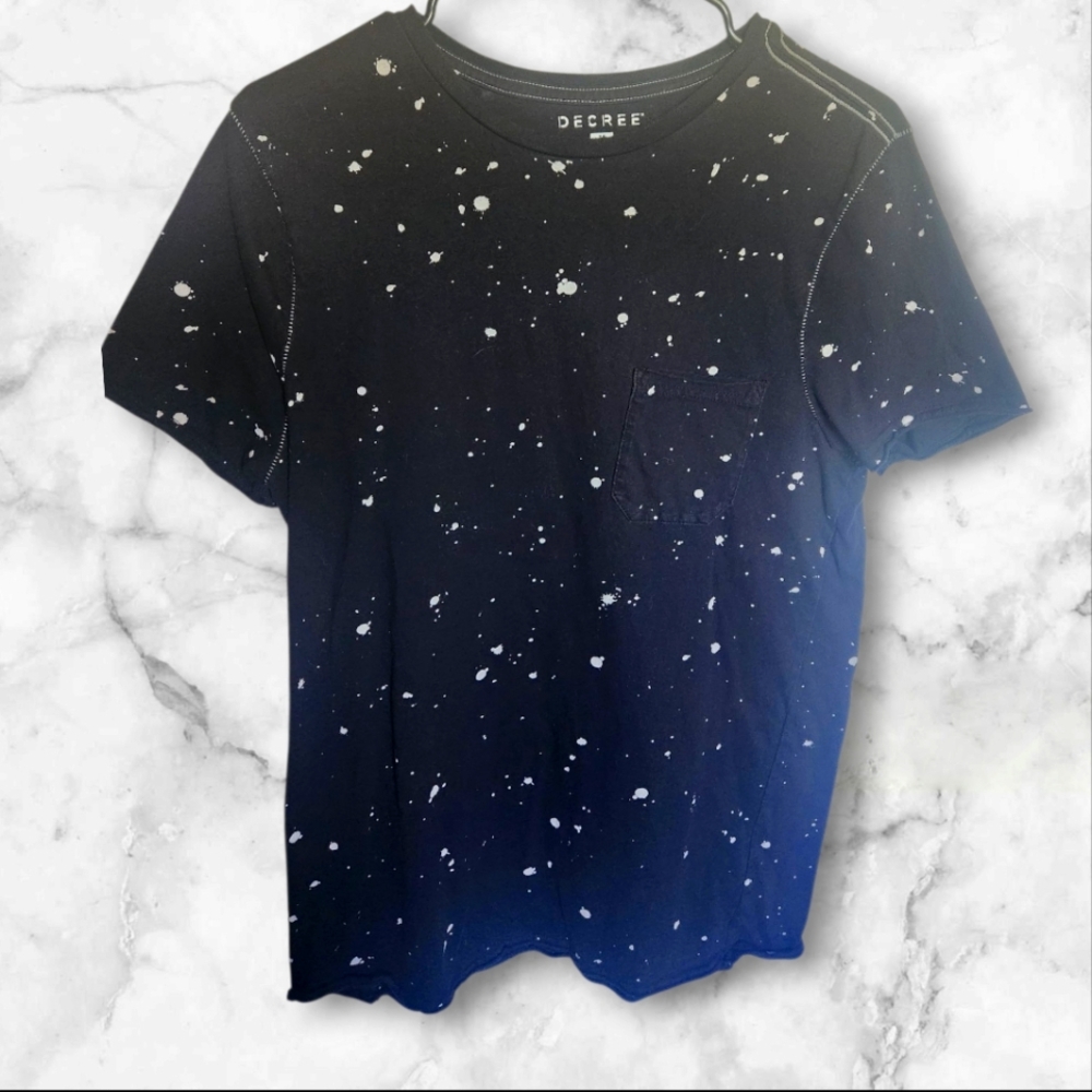 Decree Black and White Short Sleeve Tee Mens Medium